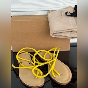 AMANU Sandals Yellow | Women’s Size 7 US / 37 EU | Leather | Made in Italy
